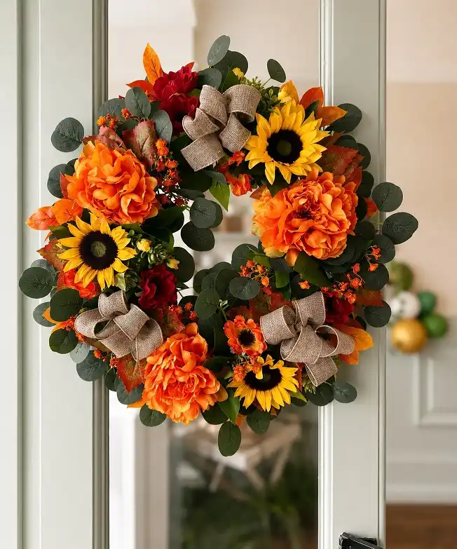 15 Summer Wreath Ideas for the Front Door 15 Sunflower door wreath