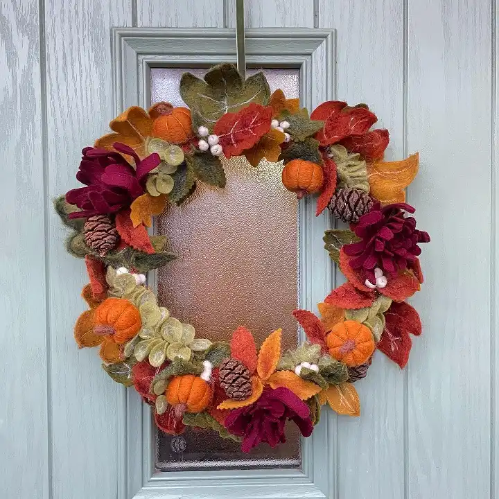 felt leaf wreath
