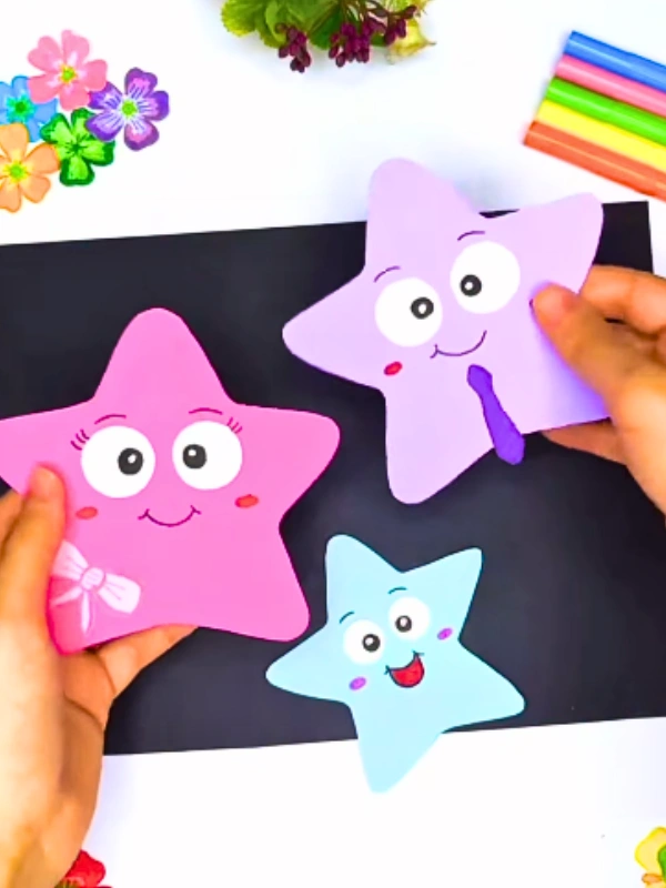 Big Eyed Paper Stars Kids Can Draw Faces On