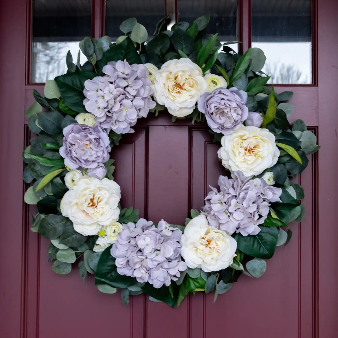 hydrangea faux wreath