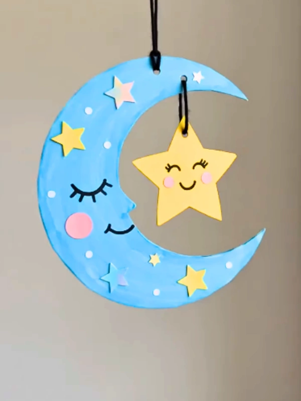 Sleepy Moon and Star Hanger for a Bedroom Door