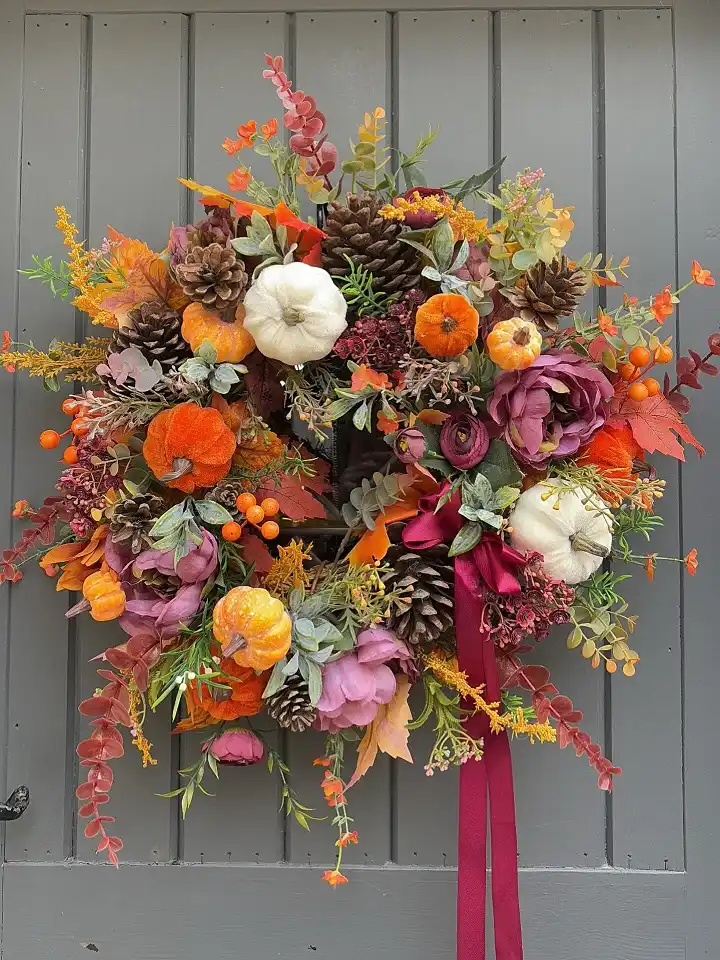neutral fall wreath