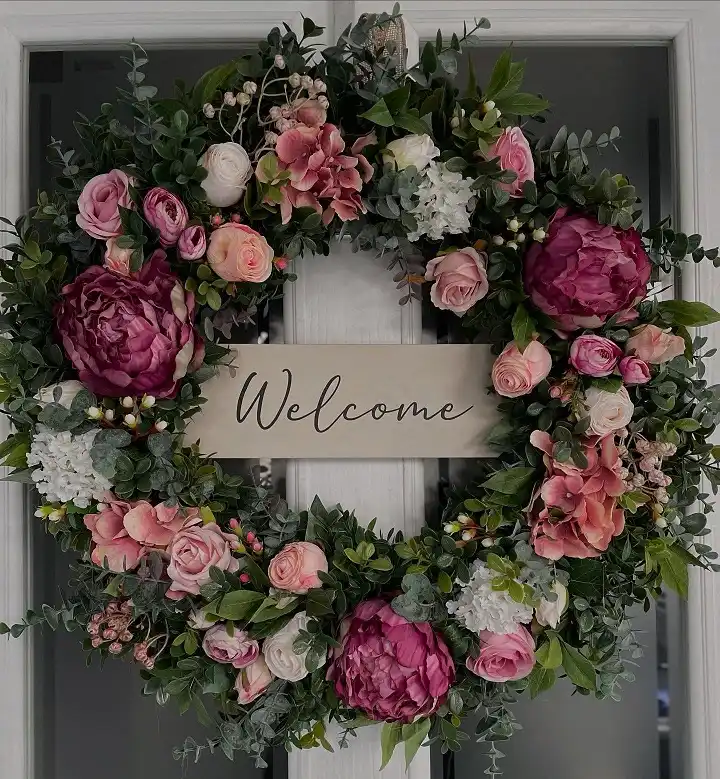 rose faux wreath