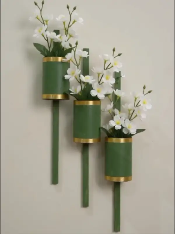 Staggered Tin Can Flower Sconces