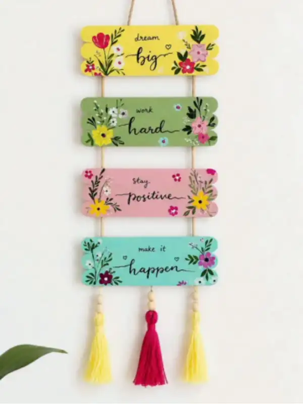 Painted Craft Stick Affirmation Hanger