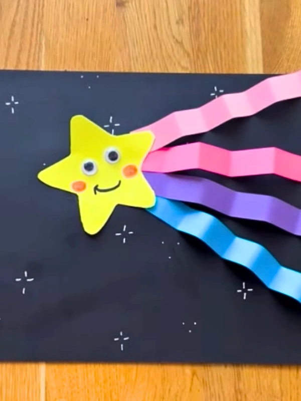 Shooting Star Collage With Wavy Paper Tails