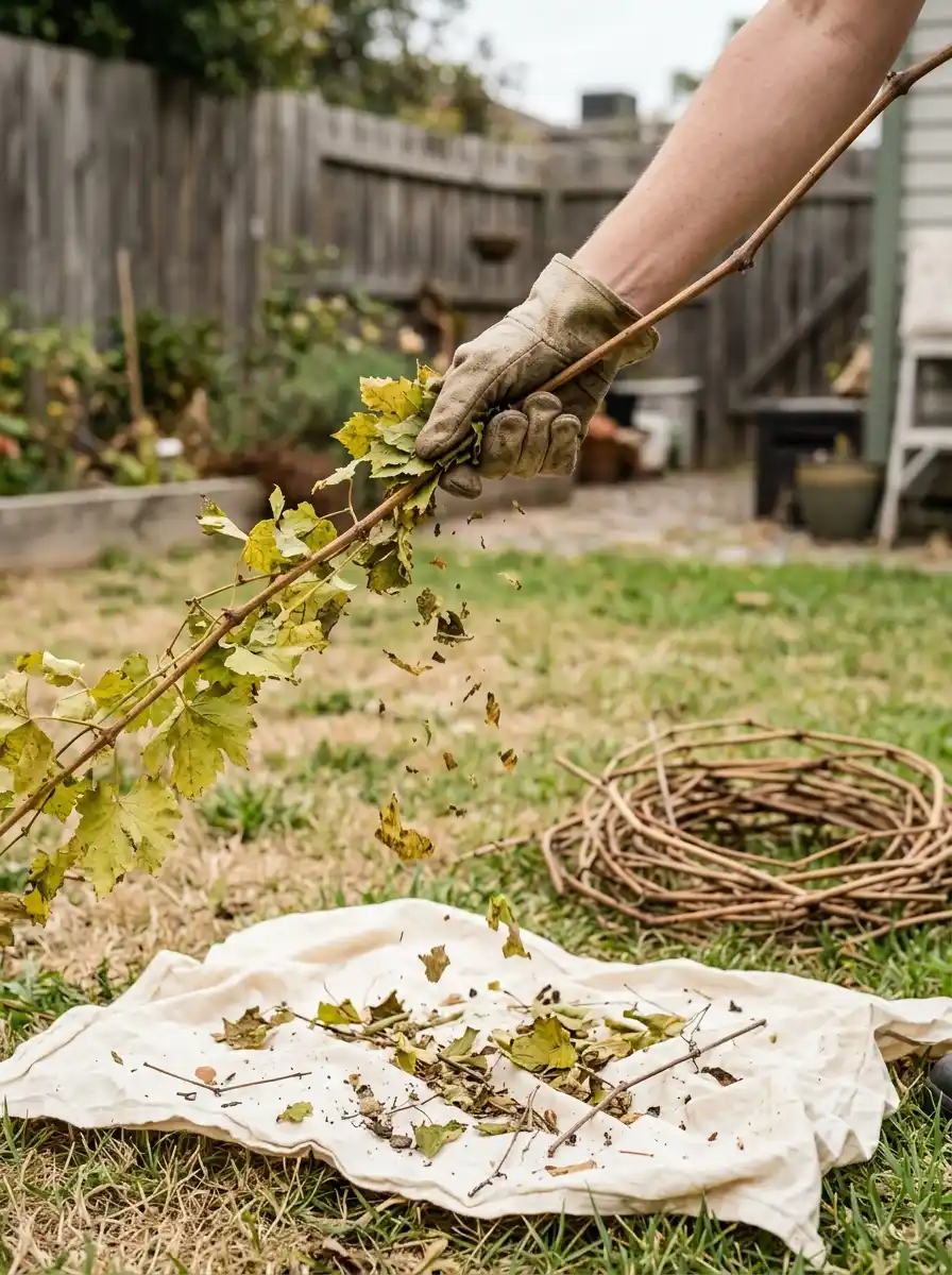 Strip Every Leaf, Tendril and Side Shoot Before the Vine Dries