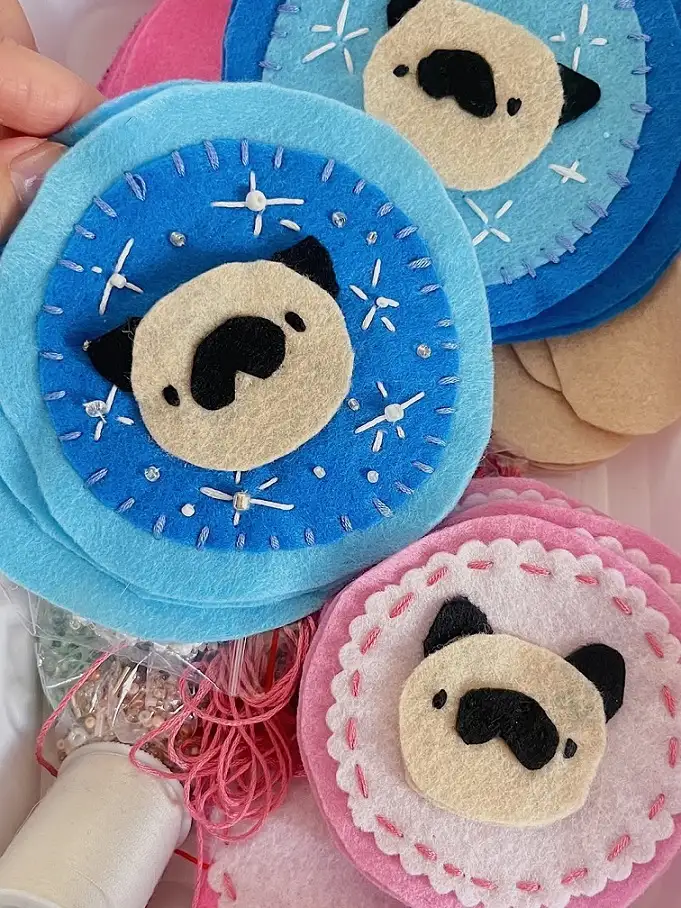 Felt Pug Patches