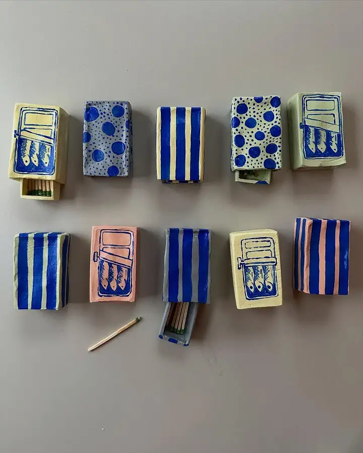 Painted Clay Matchboxes
