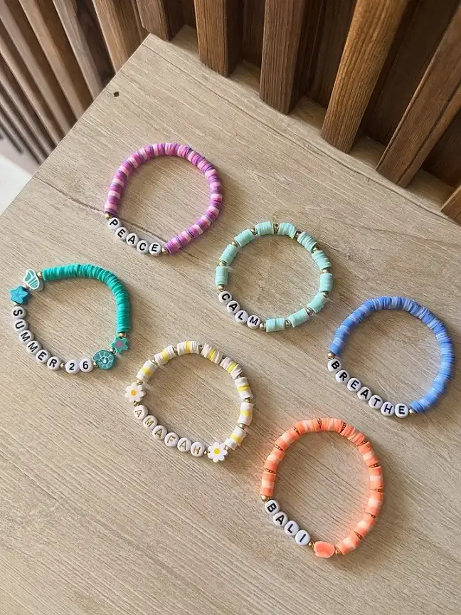 Word Bead Stretch Bracelets