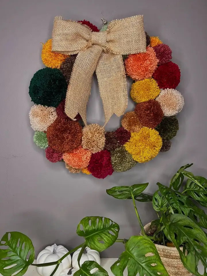 Autumn Pom Pom Wreath