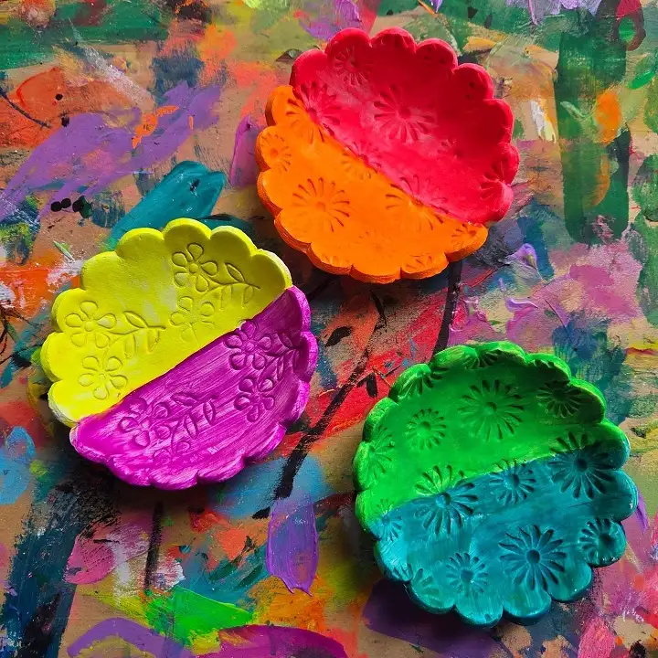 Stamped Clay Trinket Dishes