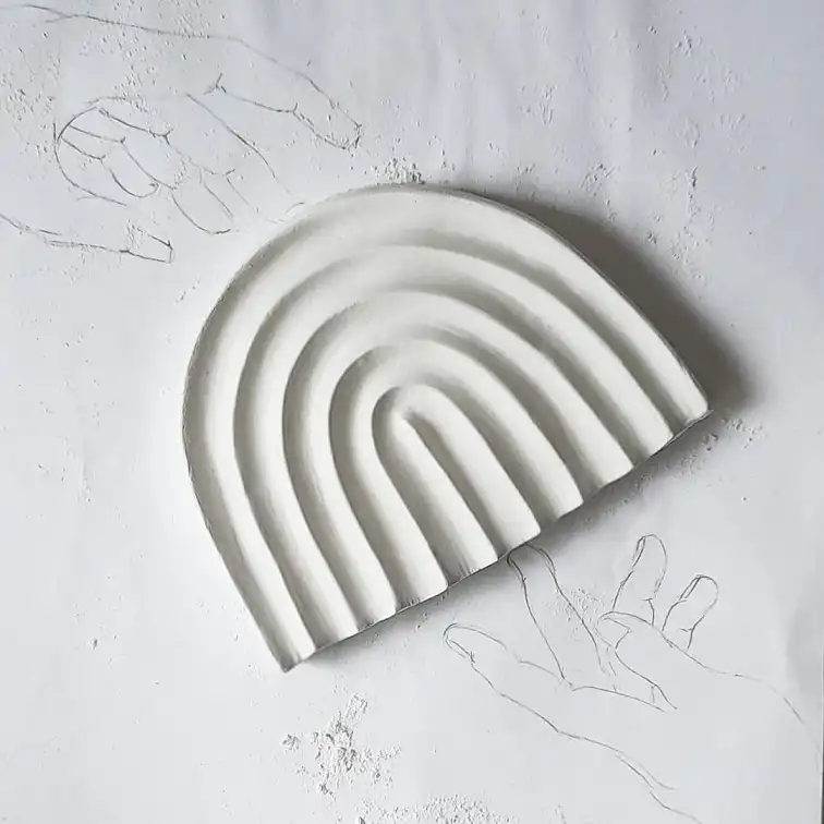 Carved Clay Rainbow Tray