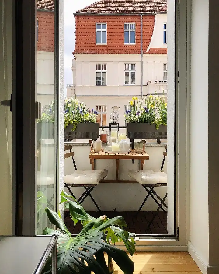 17 Small Balcony Ideas For Apartment Renters 2 Fold Away Bistro Set for Two