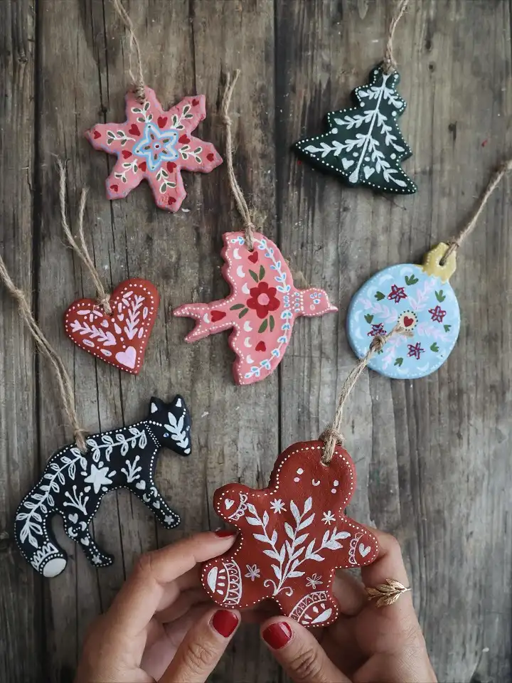 Folk Art Salt Dough Ornaments