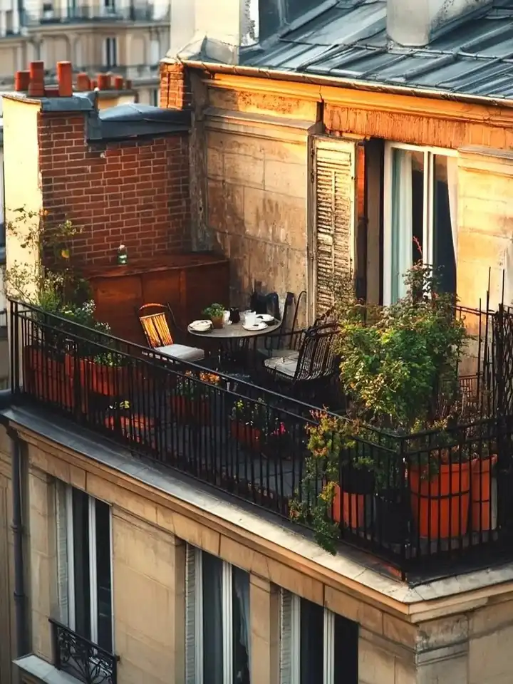 17 Small Balcony Ideas For Apartment Renters 5 Parisian Rail Garden With a Bistro Table