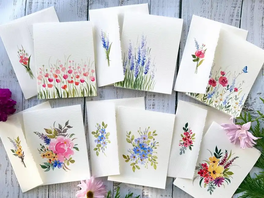 Watercolor Floral Greeting Cards