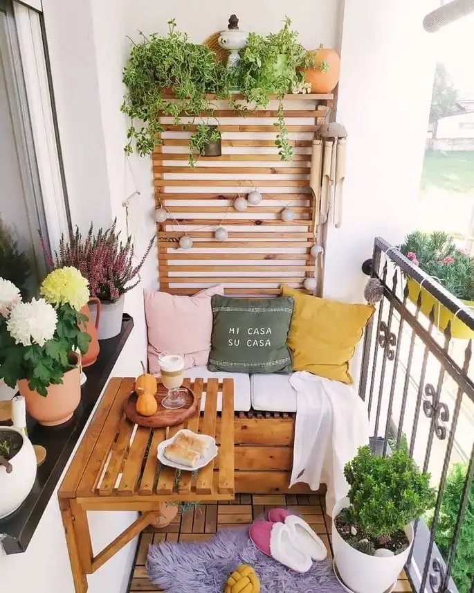 17 Small Balcony Ideas For Apartment Renters 3 Cozy Crate Bench Corner